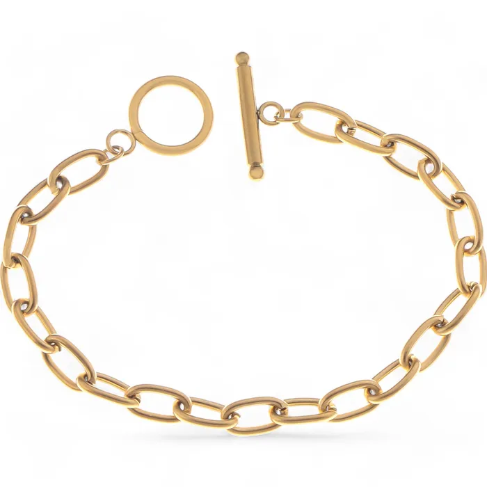 Bracelets Paperclip Chain Bracelet with Toggle Clasp Refined by AnnaKaci Bracelets Paperclip Chain Bracelet with Toggle Clasp Refined by AnnaKaci