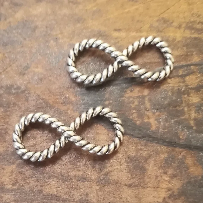 Bracelets STMSP743S Antique Silver Roped Love Knot Connector 29x13mm Pkg 2 Premium Pewter Bracelets STMSP743S Antique Silver Roped Love Knot Connector 29x13mm Pkg 2 Premium Pewter