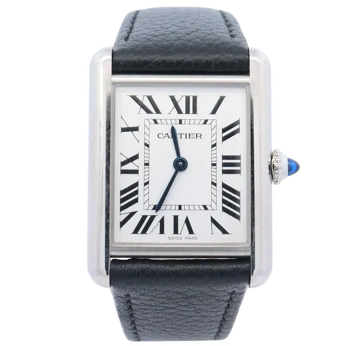 Cartier Tank 20mm White Dial Watch Ref WSTA0042 Happy Jewelers Watches