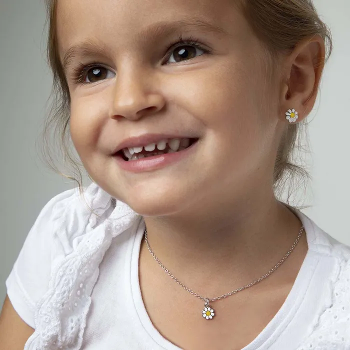 Charms Enamel Flower Charm Kids Childrens Girls for Charm Bracelet Sterling Silver Bracelets