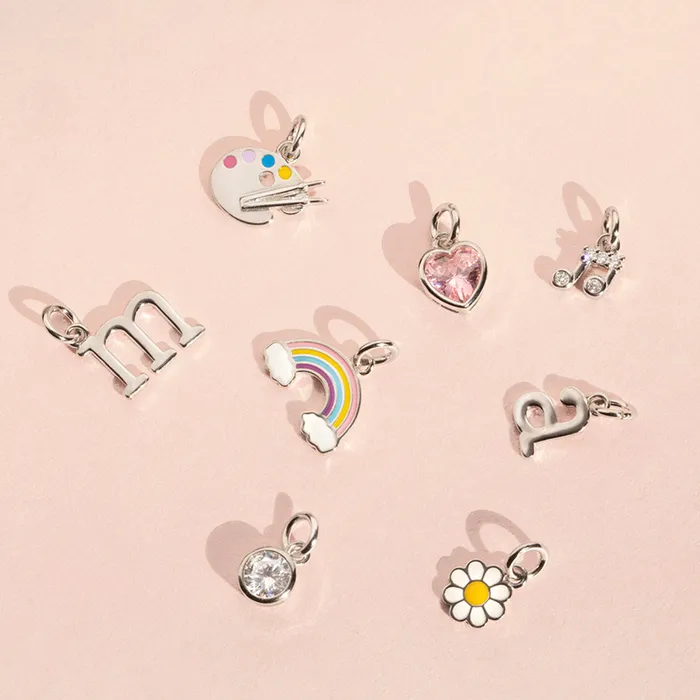 Charms Enamel Flower Charm Kids Childrens Girls for Charm Bracelet Sterling Silver Bracelets