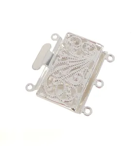 CLSP02SP Silver Plated Fancy 3 Strand PushPull Clasp 22mm Pkg 1 Direct Import China Rings CLSP02SP Silver Plated Fancy 3 Strand PushPull Clasp 22mm Pkg 1 Direct Import China Rings