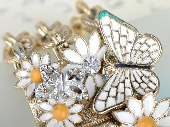 Colorful Enamel Flower Ladybug Butterfly Chain Bracelet Alilang Bracelets Colorful Enamel Flower Ladybug Butterfly Chain Bracelet Alilang Bracelets