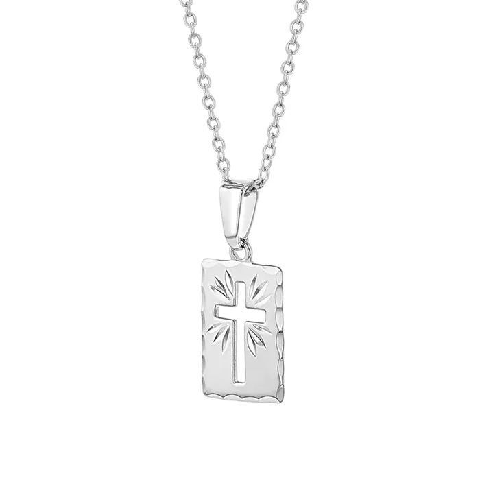 Cross Bible 12mm ToddlerKidsGirls Necklace Religious Sterling Silver Kids Final Sale Necklaces