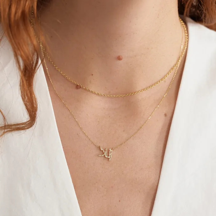 Diamond Arabic Custom Name Necklace Gelin Diamond Necklaces