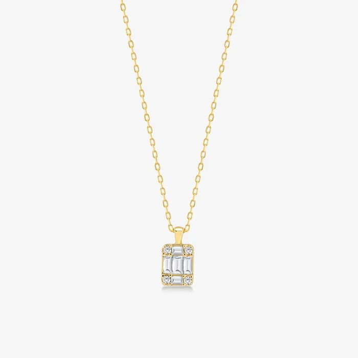 Diamond Baguette Necklace Gelin Diamond Necklaces