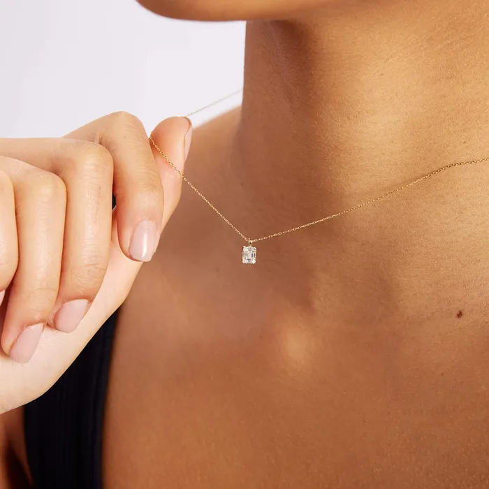 Diamond Baguette Necklace Gelin Diamond Necklaces