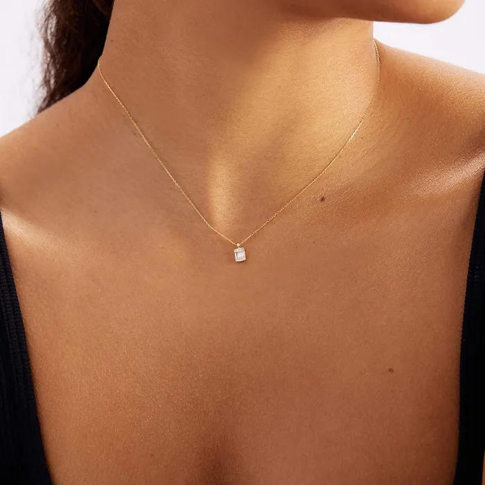 Diamond Baguette Necklace Gelin Diamond Necklaces