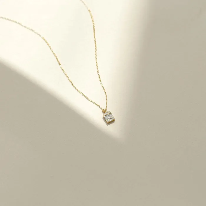 Diamond Baguette Necklace Gelin Diamond Necklaces