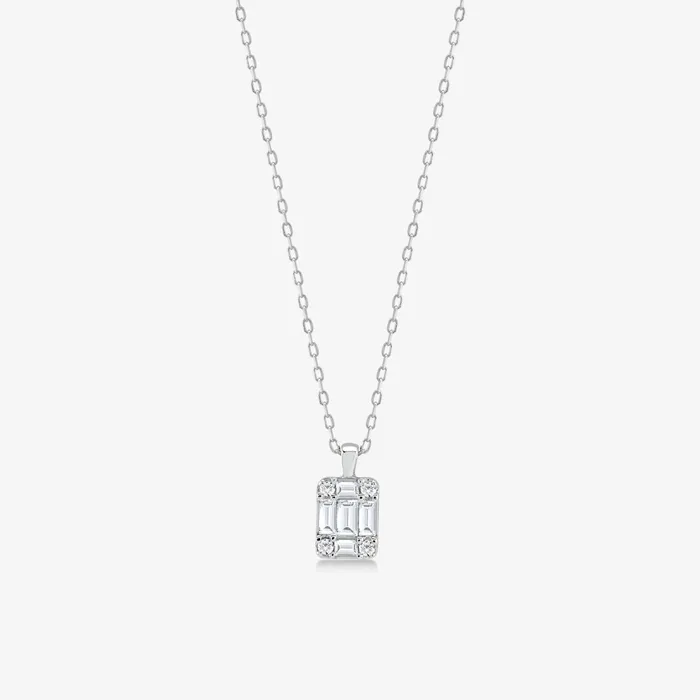 Diamond Baguette Necklace Gelin Diamond Necklaces