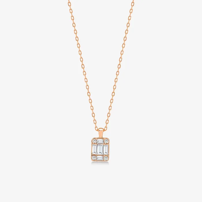 Diamond Baguette Necklace Gelin Diamond Necklaces