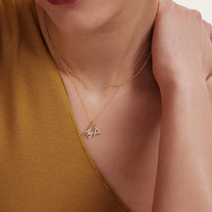 Diamond Initial Necklace Diamond Letter Gelin Diamond Necklaces