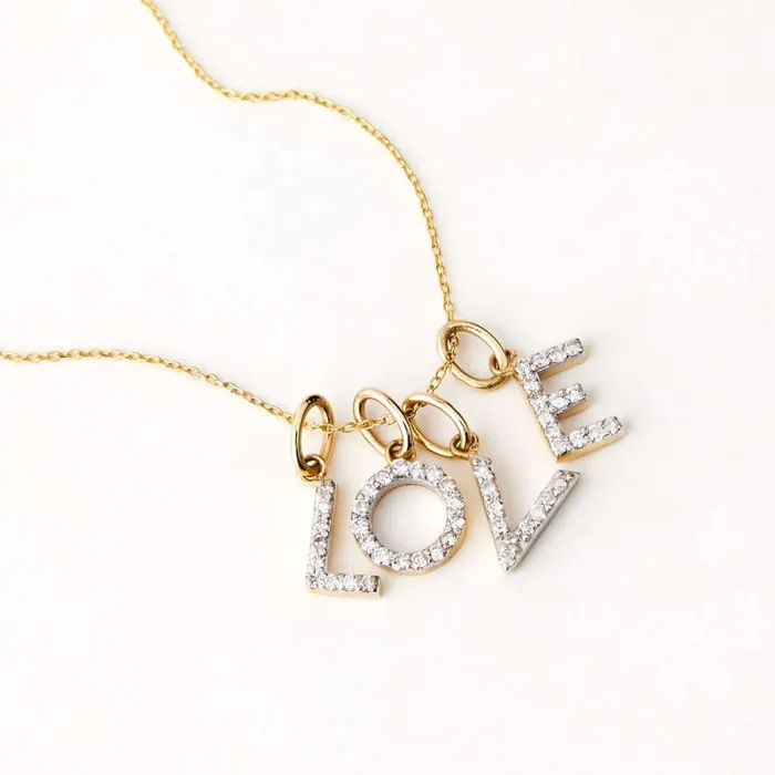 Diamond Initial Necklace Diamond Letter Gelin Diamond Necklaces