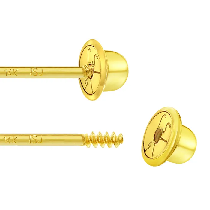 Earrings Baby Final Sale 14k Gold Genuine Diamond Open Star Baby Toddler Kids Earrings Safety Screw Back