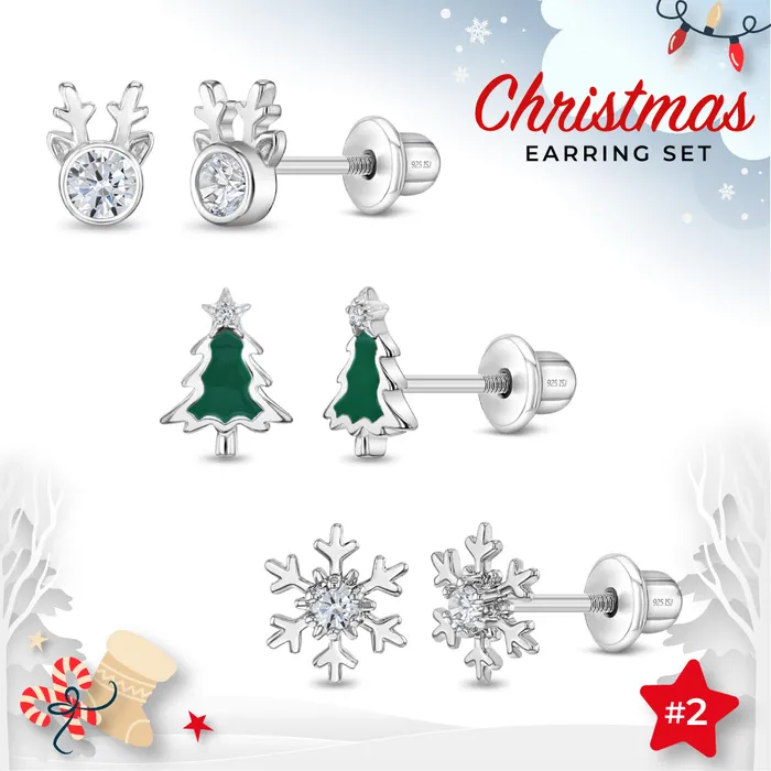 Earrings Christmas Magic Kids Girls Earrings Screw Back Set Sterling Silver PPLRHIDDENPRODUCT Earrings Christmas Magic Kids Girls Earrings Screw Back Set Sterling Silver PPLRHIDDENPRODUCT