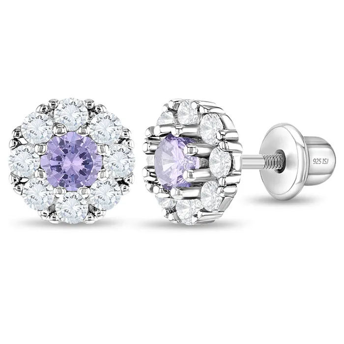 Earrings CZ Encircling Solitaire Kids Childrens Girls Earrings Screw Back Sterling Silver Kids Screw Back Earrings Earrings CZ Encircling Solitaire Kids Childrens Girls Earrings Screw Back Sterling Silver Kids Screw Back Earrings