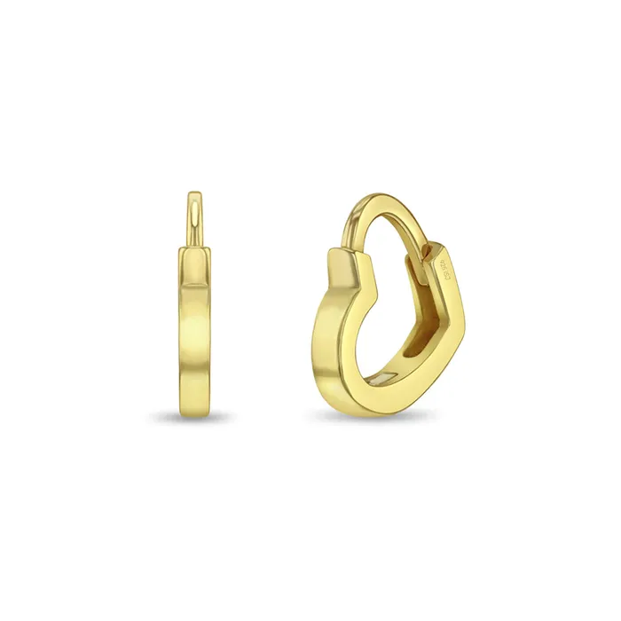 Earrings Heart Shaped 8mm Baby Toddler Kids Earrings HoopHuggie Safety Latch Yellow Gold Plated Sterling Silver Teen Hoop Earrings Earrings Heart Shaped 8mm Baby Toddler Kids Earrings HoopHuggie Safety Latch Yellow Gold Plated Sterling Silver Teen Hoop Earrings