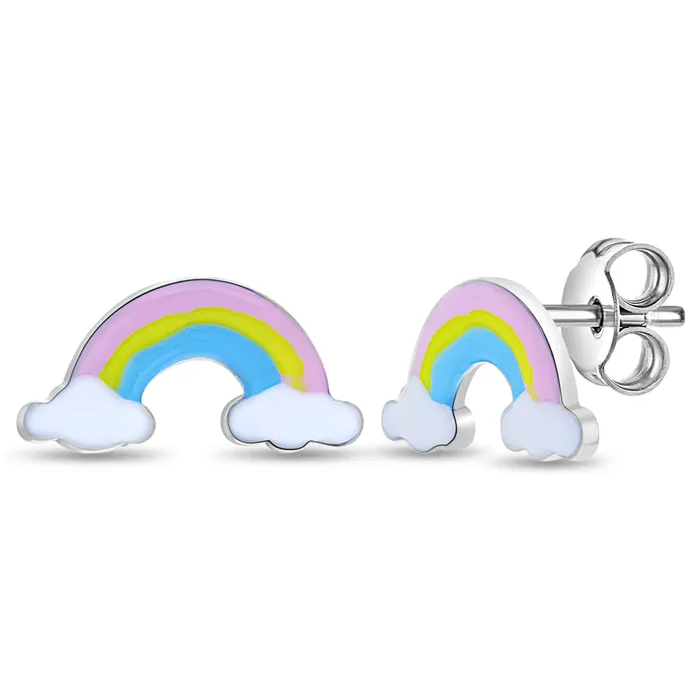 Earrings In The Clouds Rainbow Kids Children Girls Earrings Enamel Sterling Silver Kids Stud Earrings Earrings In The Clouds Rainbow Kids Children Girls Earrings Enamel Sterling Silver Kids Stud Earrings