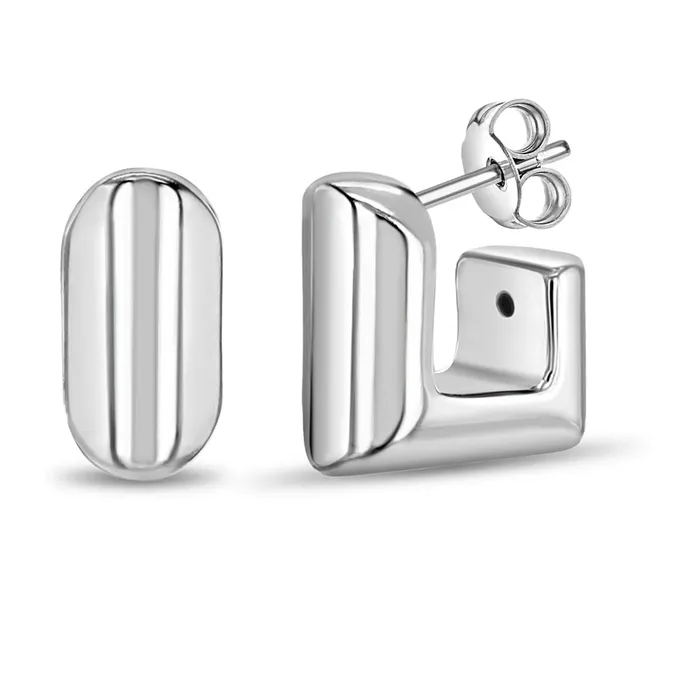 Earrings Kids Final Sale Square Half Hoop Womens Earrings Sterling Silver