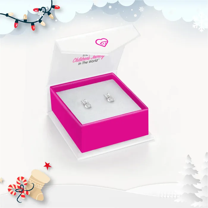 Earrings PPLRHIDDENPRODUCT Holiday Reindeer Kids Childrens Girls Earrings Screw Back Sterling Silver