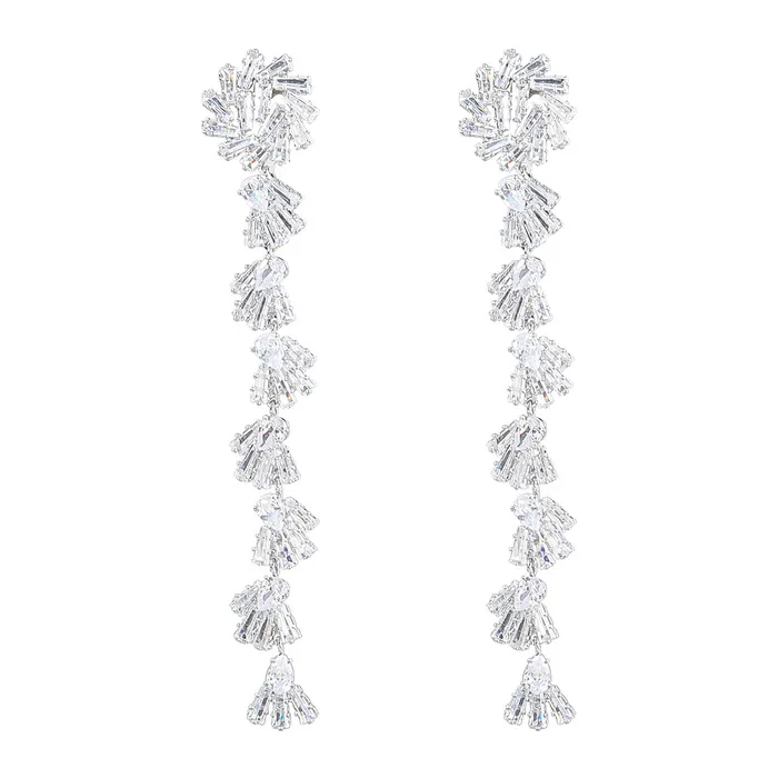 Earrings Refined by AnnaKaci Fancy Crystal Embellished Straight Droop Earrings Earrings Refined by AnnaKaci Fancy Crystal Embellished Straight Droop Earrings