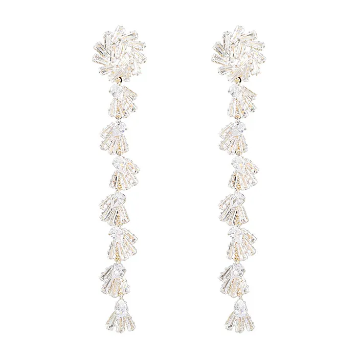Earrings Refined by AnnaKaci Fancy Crystal Embellished Straight Droop Earrings Earrings Refined by AnnaKaci Fancy Crystal Embellished Straight Droop Earrings