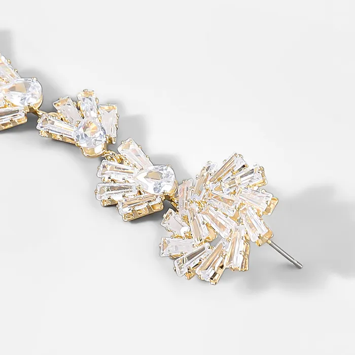 Earrings Refined by AnnaKaci Fancy Crystal Embellished Straight Droop Earrings Earrings Refined by AnnaKaci Fancy Crystal Embellished Straight Droop Earrings