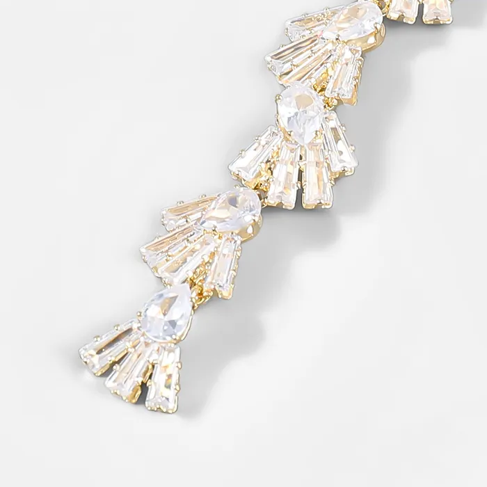 Earrings Refined by AnnaKaci Fancy Crystal Embellished Straight Droop Earrings Earrings Refined by AnnaKaci Fancy Crystal Embellished Straight Droop Earrings