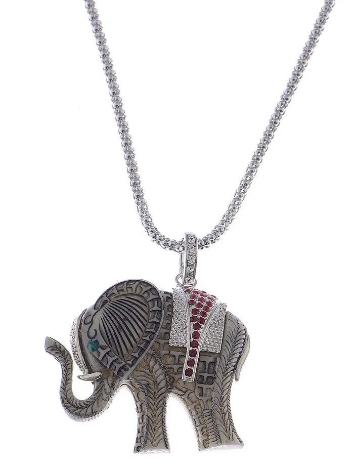 Elephant Reproduction Carved Animal Pendant Necklace Alilang Necklaces