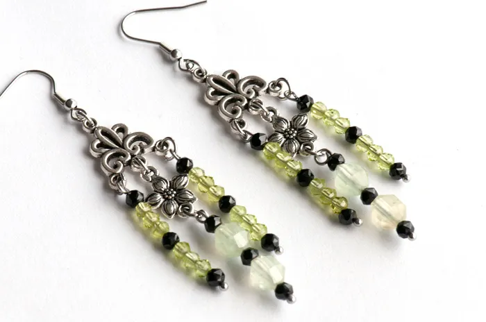 Fierce Lynx Designs Earrings Peridot Prehnite Spinel Dangle Earrings
