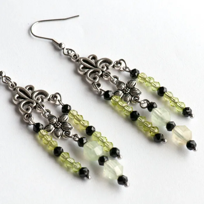 Fierce Lynx Designs Earrings Peridot Prehnite Spinel Dangle Earrings