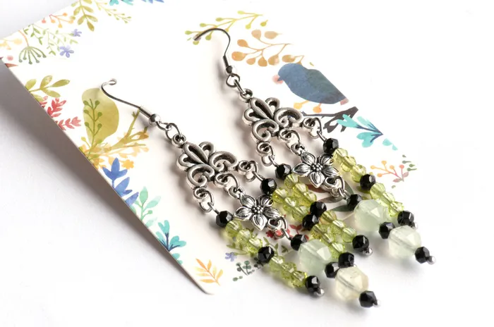 Fierce Lynx Designs Earrings Peridot Prehnite Spinel Dangle Earrings