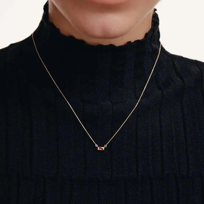Gelin Diamond Necklaces Baguette Birthstone Necklace