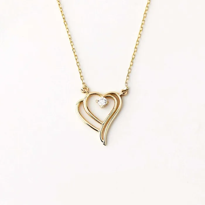 Gelin Diamond Necklaces Diamond Double Heart Necklace