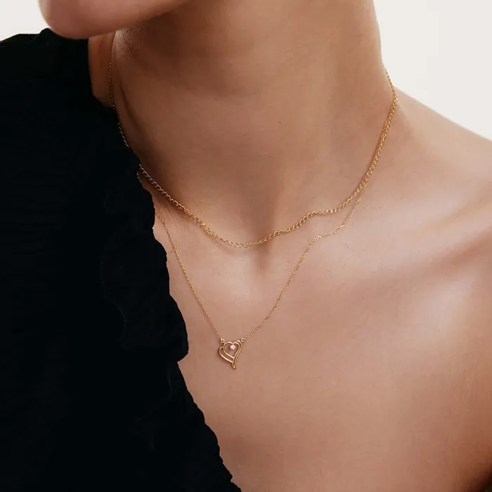 Gelin Diamond Necklaces Diamond Double Heart Necklace