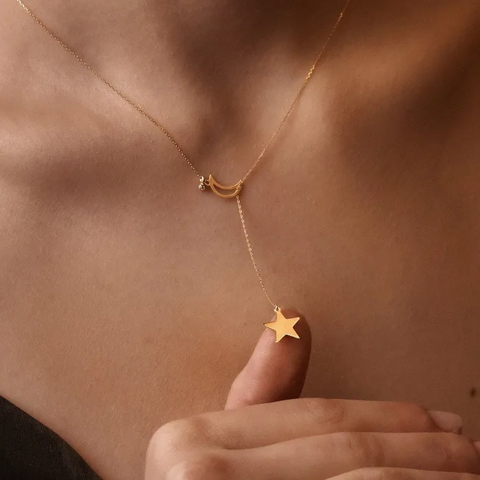 Gelin Diamond Necklaces Diamond MoonStar YNecklace