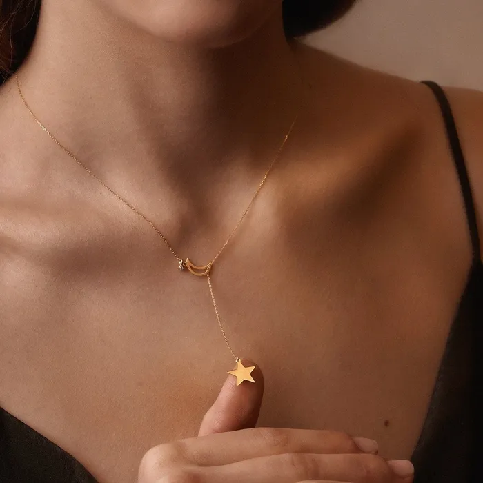 Gelin Diamond Necklaces Diamond MoonStar YNecklace