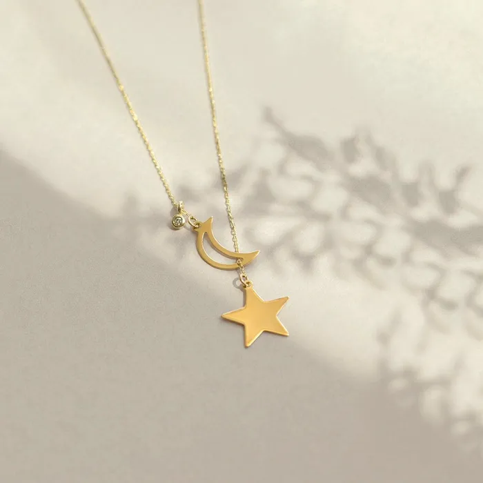 Gelin Diamond Necklaces Diamond MoonStar YNecklace