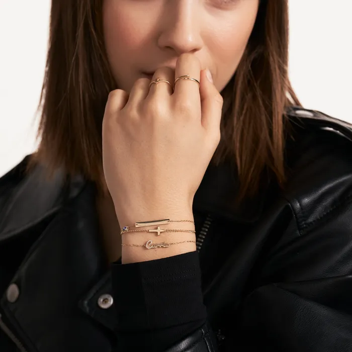 Gelin Diamond Tiny Cross Bracelet Bracelets