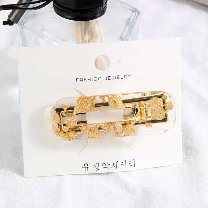 Gold Silver Foil Clear Hair Clip Refined by AnnaKaci Earrings