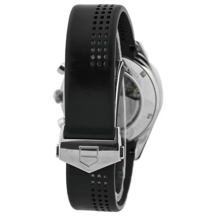 Happy Jewelers Bracelets Tag Heuer Mens Carrera Chronograph Stainless Steel 41mm Black Stick Dial Watch Reference CV2014FT6014