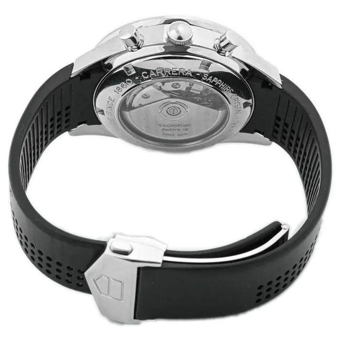 Happy Jewelers Bracelets Tag Heuer Mens Carrera Chronograph Stainless Steel 41mm Black Stick Dial Watch Reference CV2014FT6014