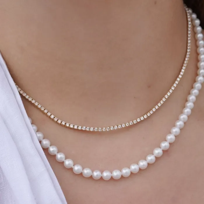 Happy Jewelers Earrings Diamond Pearl Stack