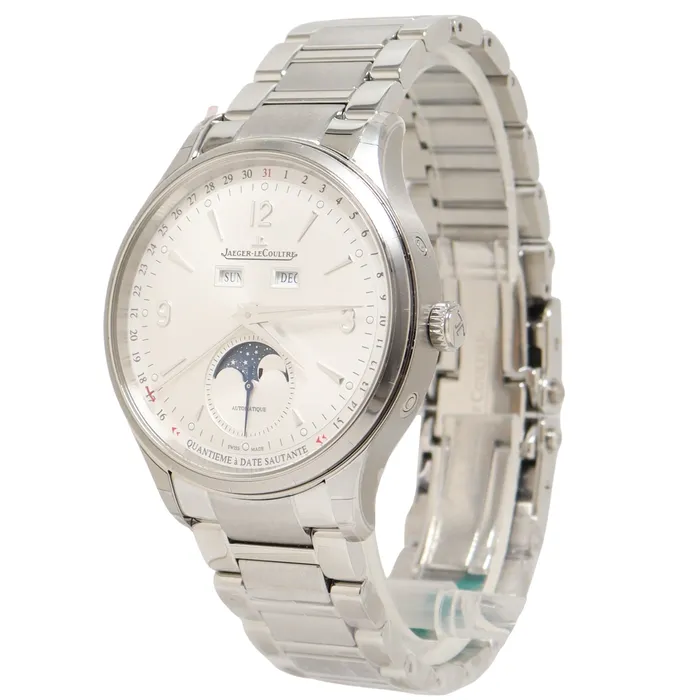 Happy Jewelers Jaeger Le Coultre Master Control 40mm Stainless Steel Silver Arabic Stick Dial Watch Reference Q4148120 Bracelets