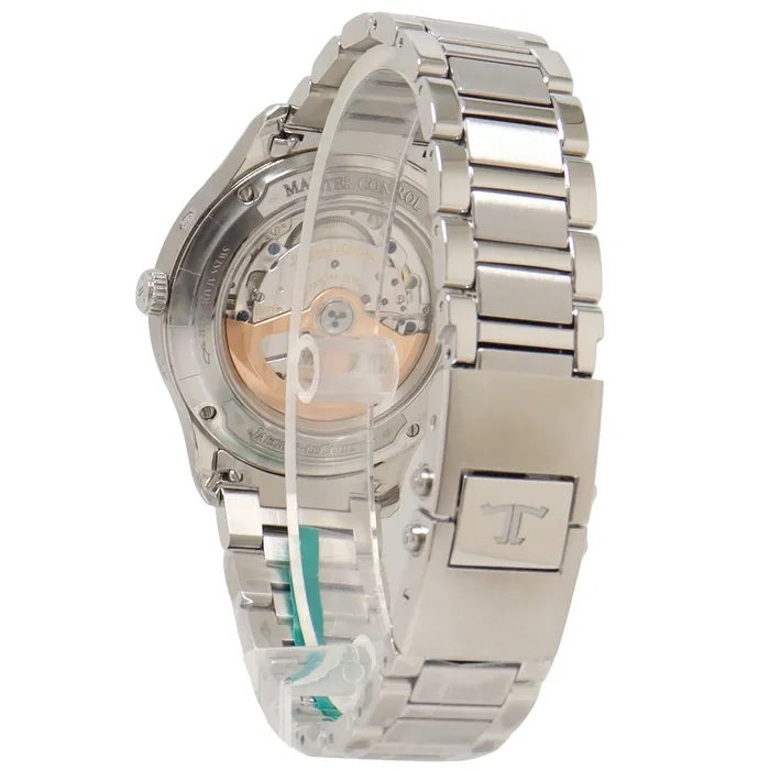 Happy Jewelers Jaeger Le Coultre Master Control 40mm Stainless Steel Silver Arabic Stick Dial Watch Reference Q4148120 Bracelets