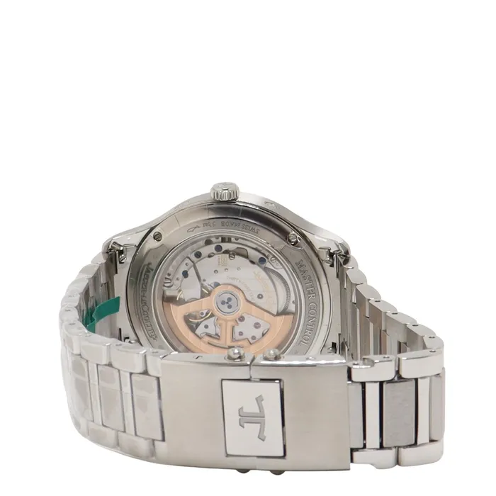 Happy Jewelers Jaeger Le Coultre Master Control 40mm Stainless Steel Silver Arabic Stick Dial Watch Reference Q4148120 Bracelets