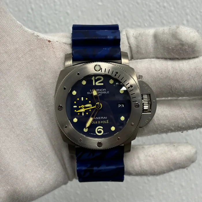 Happy Jewelers Panerai Luminor 47mm Blue Dial Watch Ref PAM00719 Watches