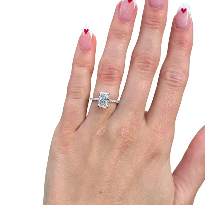 Happy Jewelers Rings 210 Carat Lab Created Radiant Engagement Ring with Signature Setting Happy Jewelers Rings 210 Carat Lab Created Radiant Engagement Ring with Signature Setting