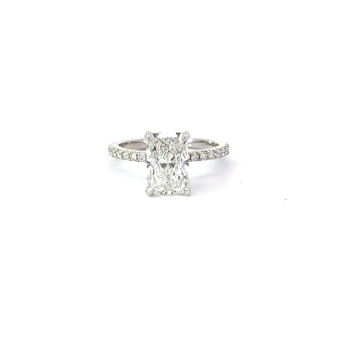 Happy Jewelers Rings 210 Carat Lab Created Radiant Engagement Ring with Signature Setting