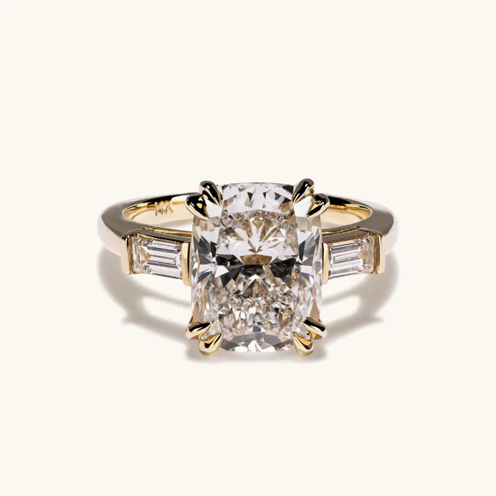 Happy Jewelers Rings 358 Cushion Lab Diamond 3Stone Engagement Ring